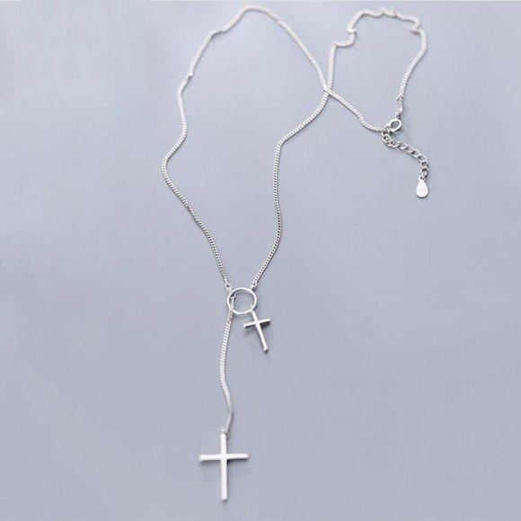 Jewelry - *NEW 925 Sterling Silver Cross Circle Necklace